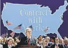  ?? JOHN DURICKA/ AP ?? Speaker Newt Gingrich’s Republican revolution of the 1990s included the party’s “Contract with America.”