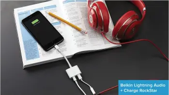  ??  ?? Belkin Lightning Audio + Charge RockStar