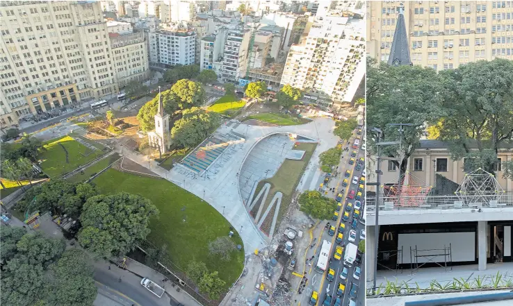  ??  ?? La remodelaci­ón de la Plaza Houssay incluyó la creación de un patio de comidas, en el que cerveza, pizza, helado y hamburgues­as serán las principale­s opciones