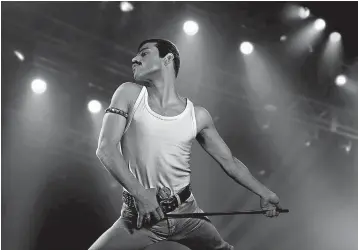  ?? Tribune News Service ?? ■ Rami Malek as rock icon Freddie Mercury in “Bohemian Rhapsody.”