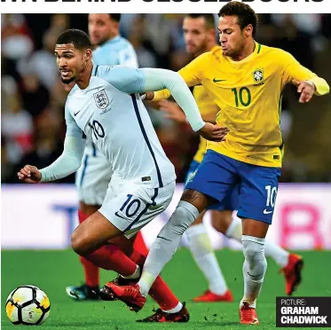  ??  ?? Making an impact: Loftus-Cheek draws a foul from Neymar against Brazil last November PICTURE: GRAHAM CHADWICK