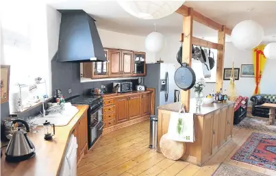  ??  ?? The kitchen in the North Esk Road iconic building which is up for grabs for £550,000.