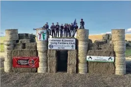  ??  ?? Constructi­on Callander YF came second with their bale castle