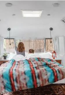  ??  ?? 01 Luxury interiors © Melanie Riccardi/ AutoCamp 02 & 03 Settling into Airstream life © @lumadeline