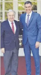  ?? ?? Pedro Sánchez y António Guterres.