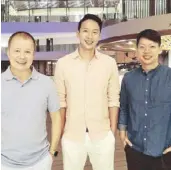  ??  ?? Hue Hotels & Resorts managing directors Dexter Lee and Dennis Lee with HII founder and CEO Luis Monserrat (left)