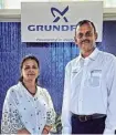  ?? ?? Grundfos India’s Usha Subramania­m and Shankar Rajaram unveiled the iTruck Drive campaign for Chennai.