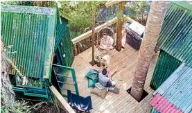  ??  ?? The Kauri Tree Hut is built on stilts, deep in the native bush.