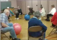  ?? MEDIANEWS GROUP FILE PHOTO ?? A beginner class to strengthen core, increase muscle tone and improve balance and overall fitness is held at the Phoenixvil­le Senior Center.