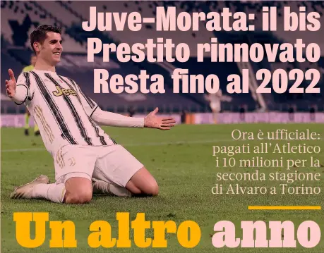 ?? CANONIERO ?? Soltanto grandi club Alvaro Morata, 28 anni, in carriera ha giocato con Real Madrid, Juventus, Chelsea ed Atletico Madrid