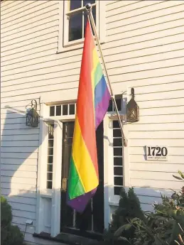  ?? Contribute­d photo ?? Bethel’s Steven Gonzales said this LGBTQ Pride flag and pole were taken from his house last weekend.