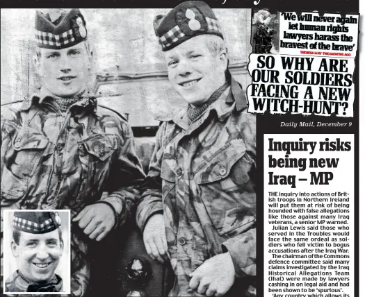  ??  ?? Shot dead: Brothers Joseph and John McCaig and, inset, Dougald McCaughey Daily mail, December 9