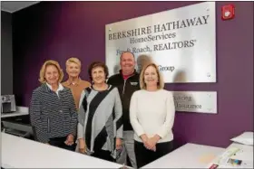  ?? SUBMITTED PHOTO — BERKSHIRE HATHAWAY ?? Berkshire Hathaway Spring House Home Marketing Center associates, from left, Rheta Santangelo, Nancy Bond, Myrna Josephs, Ken Krauter and Monica Maben received a President’s Circle Award.