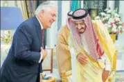  ?? AP ?? Rex Tillerson and Saudi King Salman in Riyadh on Sunday.