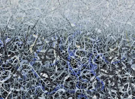  ??  ?? Linee Mark Tobey «Wild Field» (1959), The Museum of Modern Art, New York, The Sidney and Harriet Janis Collection