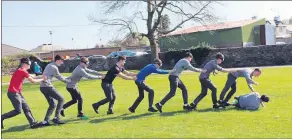  ?? ?? Don’t fall for it! You cannot drive while wearing ‘Beer Goggles’, as students from St Colman’s found out!