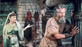  ?? Provided photo ?? Anne Baxter and Charlton Heston star in “The Ten Commandmen­ts” at 7 p.m. on ABC.