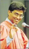  ??  ?? Charlottet­own Rural valedictor­ian Tanuj Fernando addresses his classmates during the school’s graduation ceremony at UPEI. Fernando was in the school’s Internatio­nal Baccalaure­ate Diploma Programme and graduated with honours while also earning The...