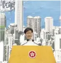  ??  ?? La jefa ejecutiva, Carrie Lam.