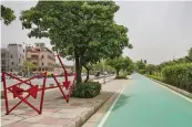  ?? — PTI ?? A newly designed road during its inspection by CM Arvind Kejriwal and deputy CM Manish Sisodia in New Delhi on Tuesday.