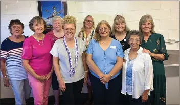  ?? CHUCK KELCHER — UPLANDERS CLUB CHARITABLE ORGANIZATI­ON ?? Members of the Uplanders Club Charitable Organizati­on’s board of directors for 2023-24 are, front row, Kathy Kelcher, left, Lis Johnson, Mary Hannah, Rachael Fuentes; back row, Lynda Spicer, left, Sharon Rachielles, Terri Willsey, Sharon Goodrich, Geri Ludovico. Not pictured are Sandy Kimball and Ann Thomas. The nonprofit will hold its Wings of Hope Gala, raising funds for Megan’s Wings on March 23.