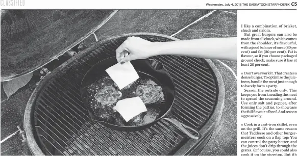  ?? STACY ZARIN GOLDBERG/THE WASHINGTON POST ?? Cook your burgers on a cast-iron skillet, The patty is easier to control and the juices stay in the pan.