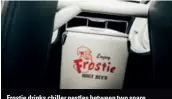  ??  ?? Frostie drinks chiller nestles between two spare wheels where the back seat would have been.