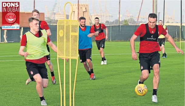  ?? Photograph by AFC Media ?? PACE HOTTING UP: Aberdeen train during their mid-season camp in Dubai as they prepare for the second half of a gruelling season.