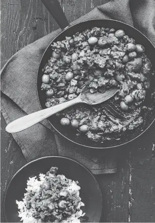  ?? William Morrow photos ?? Dad’s Cuban Picadillo is among 125 recipes in “The Family Table.”