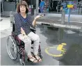  ?? Picture: Thuli Dlamini ?? Disabled driver Sue Martin gets upset when able-bodied people park in bays meant for wheelchair users.