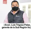  ??  ?? | Econ. Luis Trigoso Palao, gerente de la Sub Región Ilo|