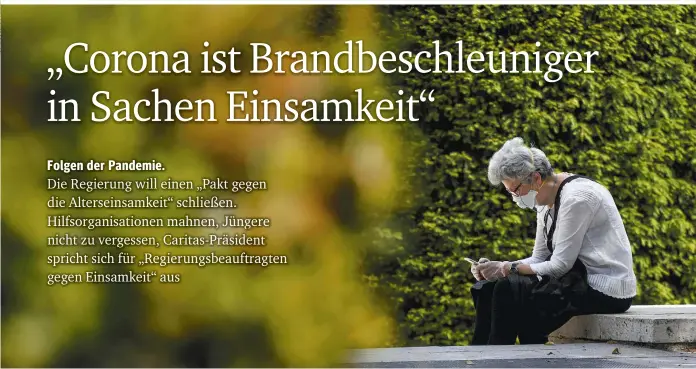  ??  ?? Überaltert­e Gesellscha­ft: Mehr als 500.000 der über 65-Jährigen leben in Österreich allein, das entspricht 50 Prozent der Haushalte der über 65-Jährigen. Tendenz steigend