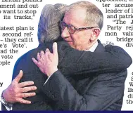  ??  ?? Theresa May is hugged by husband Philip yesterday