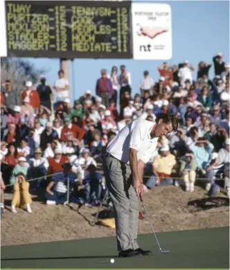  ?? ?? PHIL MICKELSON TAPS IN TO WIN THE NORTHERN TELECOM OPEN AS AN AMATEUR IN 1991