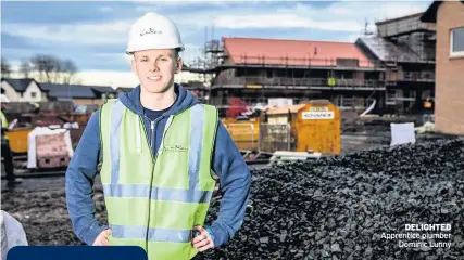  ??  ?? DELIGHTED Apprentice plumber Dominic Lunny