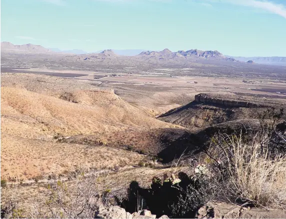  ?? COURTESY OF THE BUREAU OF LAND MANAGEMENT ?? Looking northeast from the Prehistori­c Trackways National Monument just outside of Las Cruces.