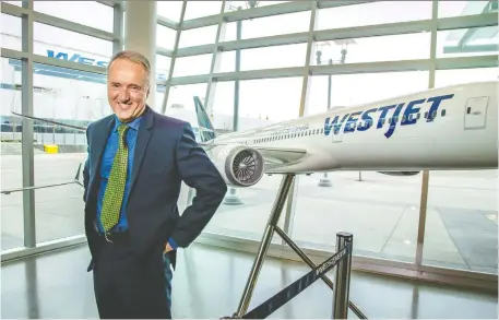  ?? MIKE DREW ?? WestJet CEO Ed Sims says the firm is going ahead with its orders for Boeing’s 737 Max jets after the technical upgrade and pilot retraining.