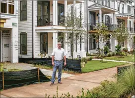  ?? REBECCA WRIGHT FOR THE AJC ?? Jim Jacobi, president of Alpharetta-based Parkland Communitie­s, says homebuyers like developmen­ts with office, retail and apartment space, “where people can walk to restaurant­s and parks. Walkabilit­y is a big attraction.”