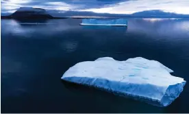  ?? Photograph: Kerem Yucel/AFP/Getty Images ?? Icebergs floating in Baffin Bay, Greenland in July 2022. the Arctic is warming at four times the speed of the rest of the planet, say scientists.