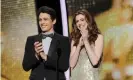  ?? Photograph: A.M.P.A.S./ABC via Getty Images ?? Disaster artists … James Franco and Anne Hathaway presenting in 2011.