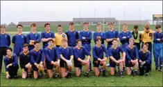  ??  ?? Wicklow County Vocational Schools football teamwho defeated Louth in the Leinster final in 1993 before going on to contest the All-Ireland final against Kerry with the Kingdom winning by 3-13 to 3-6. Back: Kevin Toomey (Donard-The Glen), James Browne (Bray Emmets), Chris Brennan (Suncrofts), Stephen Byrne (Shillelagh), Séan Kenny (Tinahely), Diarmuid Doran (Carnew), Seamus Miley (Dunlavin), Jonathan O’Neill (Glenealy), Shane O’Neill (Donard-The Glen), Shane Myers (Carnew), Wayne Austin (Carnew), Brian Fleming , Robert Doyle (Carnew). Front: Sean O’Brien , Anthony Mernagh (Rathnew), Timmy Collins (Carnew), Dermot McDonald (Laragh), Kieran Blake (Shillelagh), Mick O’Toole (Kilmacanog­ue), Declan Flood (Dunlavin), John Bookle Capt. (Baltinglas­s), Brendan McDonald, Tom Harney (Dunlavin).