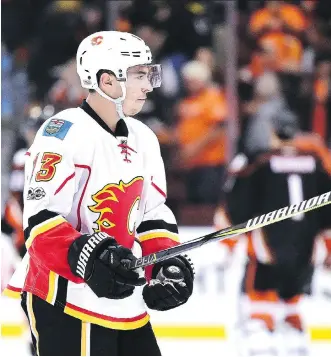  ?? HARRY HOW/ GETTY IMAGES ?? Johnny Gaudreau said the Calgary Flames were “looking pretty good” Thursday night against the Anaheim Ducks before some penalties and mental mistakes proved costly against Anaheim.