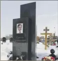  ??  ?? the grave of Sergei Magnitsky, who is being tried posthumous­ly