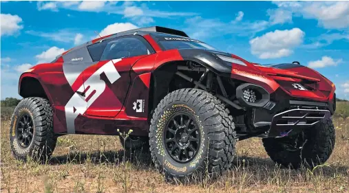  ??  ?? CUSTOM: Extreme E rally drivers will compete in a bespoke electric SUV built by Spark Racing Technology, in a bid to keep costs low initially