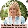  ?? ?? Anthea Turner, who encouraged Philippa to get hormones tested