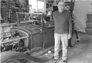  ??  ?? Bill Murray with his 1930 Ford Model A pickup hot rod.