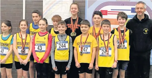  ??  ?? ●●Stockport Sports Hall group with Catherine Giller (rear) and David Jackson (right)