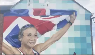  ??  ?? ■ Dan ‘Buber Nebz’ Smith’s mural depicting multiple world champion marathon winner, Paula Radcliffe MBE.