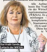  ??  ?? Ilse Vrabl-Sanda, Leiterin der WKStA.
