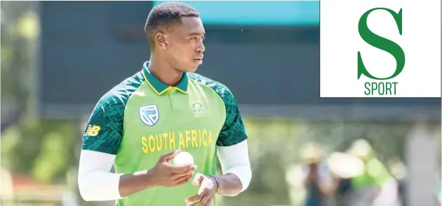  ?? FRIKKIE KAPP BackpagePi­x ?? LUNGI Ngidi is leading the way forward for South Africa’s cricketers.
|